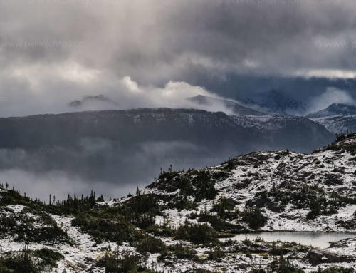 Inbetween two worlds – snow and sun, Alpine Lake, BC, Canada