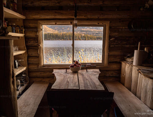 A self-build cabin with a view at the lake, Island Lake, BC, Canada